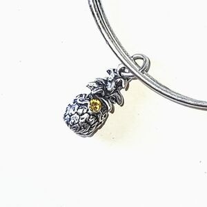 ALEX AND ANI PINEAPPLE CHARM BANGLE BRACELET